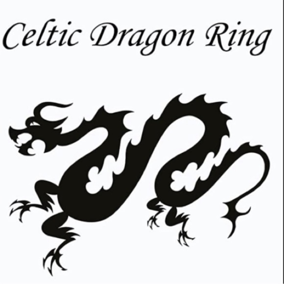 Stainless Steel Red and Black Celtic Dragon Ring, Size 7 - Picture 4 of 12